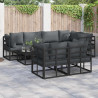 Conjunto de sofá de jardín 7 pcs Negro 283 x 143 x 71 cm 1