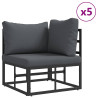 Conjunto de sofá de jardín 7 pcs Negro 283 x 143 x 71 cm 3