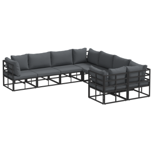 Conjunto de Sofá de Jardim 8 pcs Preto 283 x 283 x 71 cm H