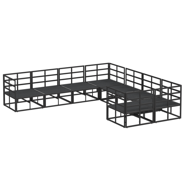 Conjunto de Sofá de Jardim 8 pcs Preto 283 x 283 x 71 cm M 5