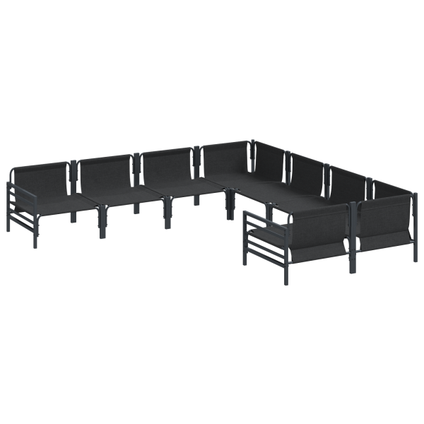 Conjunto de Sofá de Jardim 8 pcs Antracite Aço M 5