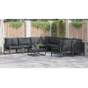Conjunto de sofá de jardín 9 pcs Antracita Acero 4