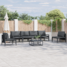 Conjunto de sofá de jardín 7 pcs Antracita Acero 1