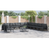 Conjunto de sofá de jardín 12 pcs Antracita Acero 4