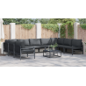 Conjunto de Sofá de Jardim 9 pcs Antracite Aço 4