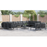 Conjunto de Sofá de Jardim 12 pcs Antracite Aço 4