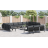 Conjunto de Sofá de Jardim 13 pcs Cinzento-escuro Aço 4