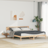 Estrutura da Cama Castanho 200 x 200 cm Madeira de pinho maciça 1