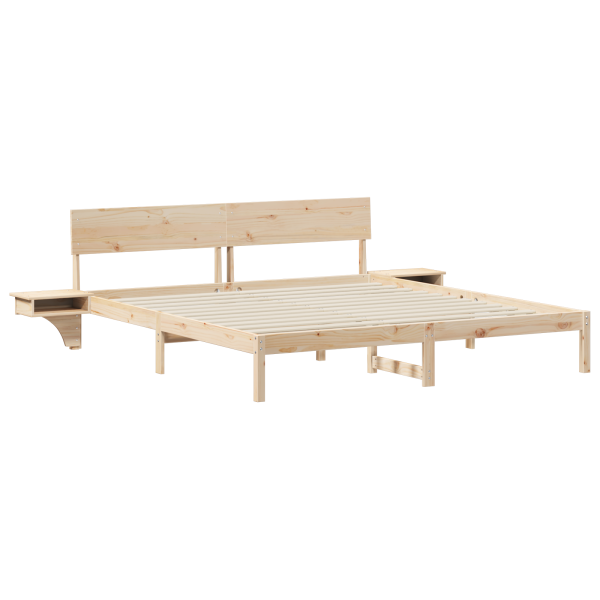 Estructura de cama Marrón 200 x 200 cm Madera maciza de pino M 2