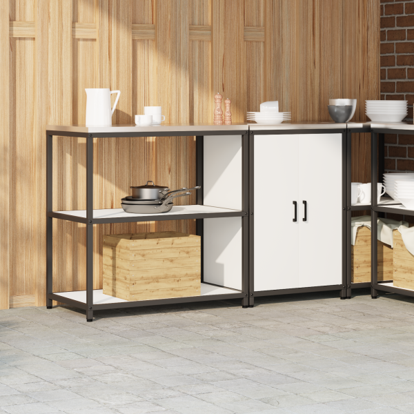 Conjunto de Armazenamento de Cozinha 2 pcs Branco M 4