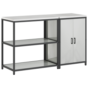 Juego de Almacenamiento de Cocina 2 pcs Plata 150 x 50 x 92 cm H