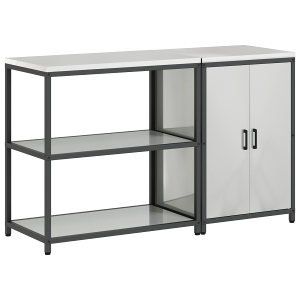 Juego de Almacenamiento de Cocina 2 pcs Plata 150 x 50 x 92 cm M 2