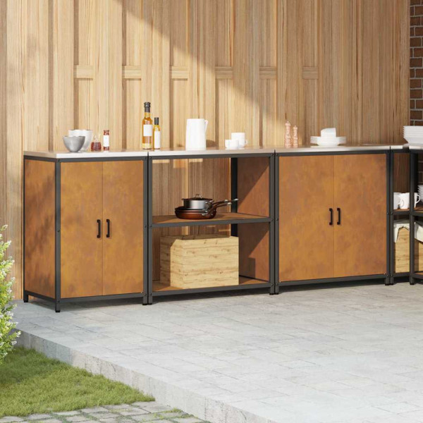 Conjunto de Armazenamento de Cozinha 3 pcs Ferro Enferrujado M 4