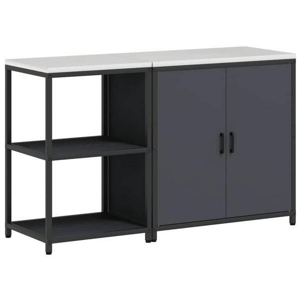 Juego de Almacenamiento de Cocina con estante 2 pcs Antracita M 2