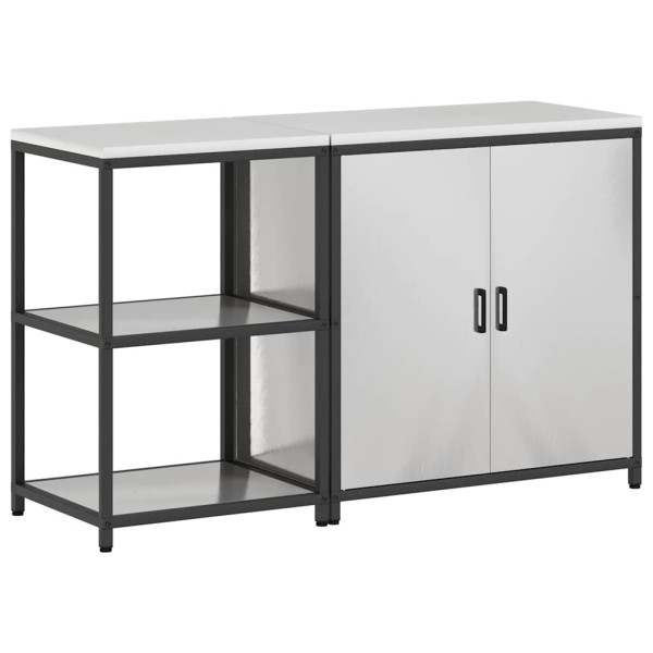 Juego de Almacenamiento de Cocina 2 pcs Plata 150 x 50 x 92 cm M 2