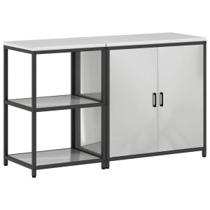 Juego de Almacenamiento de Cocina 2 pcs Plata 150 x 50 x 92 cm H