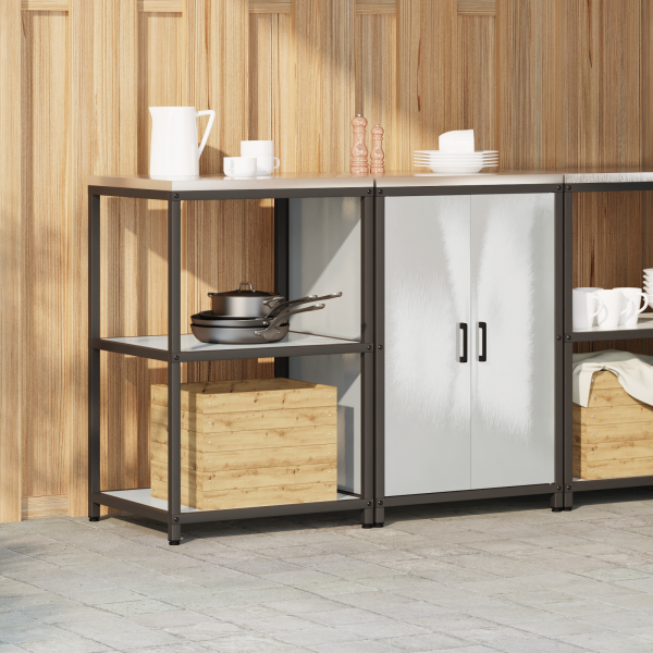 Juego de Almacenamiento de Cocina 2 pcs Plata 120 x 50 x 92 cm M 4