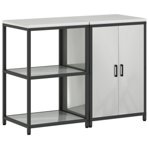 Juego de Almacenamiento de Cocina 2 pcs Plata 120 x 50 x 92 cm H