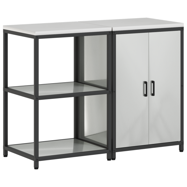 Juego de Almacenamiento de Cocina 2 pcs Plata 120 x 50 x 92 cm M 2