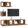 Gabinete de TV de Parede 4 pcs Madeira antiga 80 x 30 x 30.5 cm 3