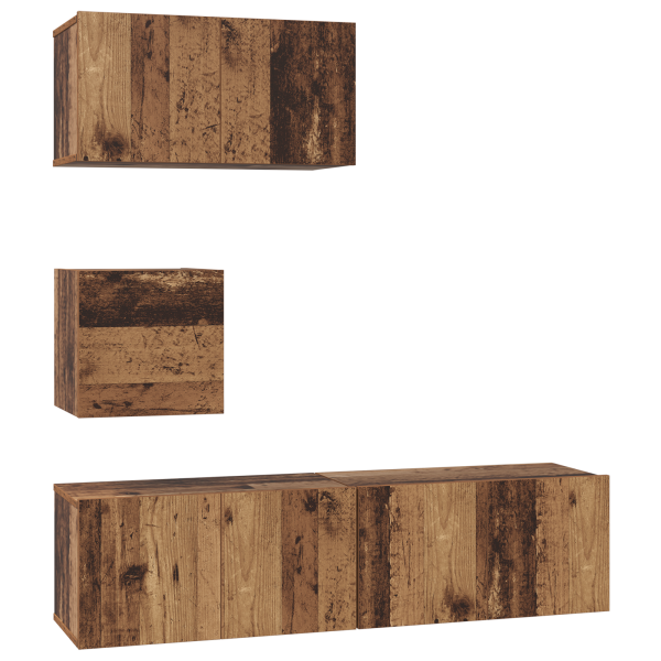 Set de TV Otro 4 pcs Madera envejecida 60 x 30 x 30 cm M 2