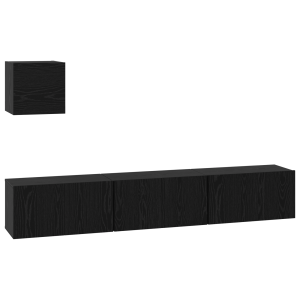 Conjunto de móvel de TV 4 pcs Carvalho preto 60 x 30 x 30 cm H