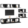 Conjunto de móvel de TV com prateleira Outros com armazenamento com porta 6 pcs Carvalho Preto 3