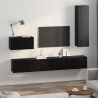 Mueble de TV de Pared con estante Otro con almacenamiento con puerta 4 pcs Roble negro 4