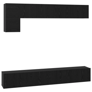Conjunto de mueble de TV 5 pcs Roble negro 100 x 30 x 30 cm H