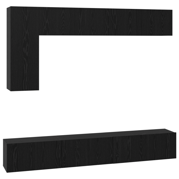 Juego de Mueble de TV 6 pcs Roble negro 30.5 x 30 x 90 cm M 2