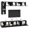 Juego de Mueble de TV 6 pcs Roble negro 30.5 x 30 x 90 cm 3