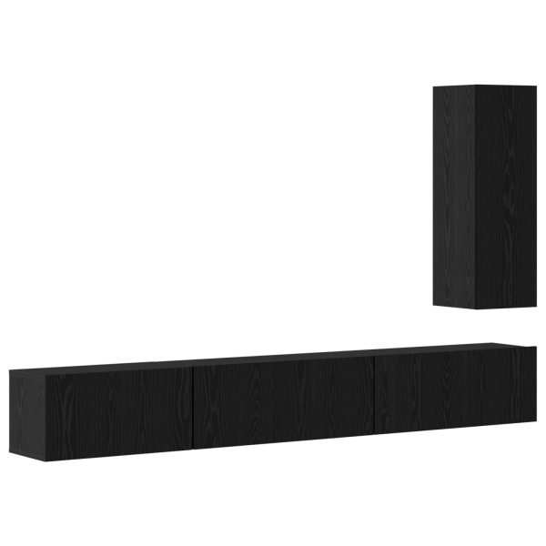 Conjunto de móvel de TV 4 pcs Carvalho Preto 30.5 x 30 x 90 cm M 2