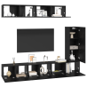 Juego de Mueble de TV 6 pcs Roble negro 30.5 x 30 x 90 cm 3