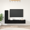 Mueble de TV de Pared 4 pcs Roble negro Madera contrachapada 1