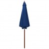 Guarda-sol com mastro de madeira 300x258 cm azul 5