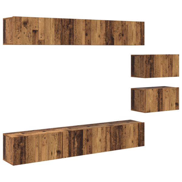 Mueble de TV 8 pcs Madera envejecida 60 x 30 x 30.5 cm M 2