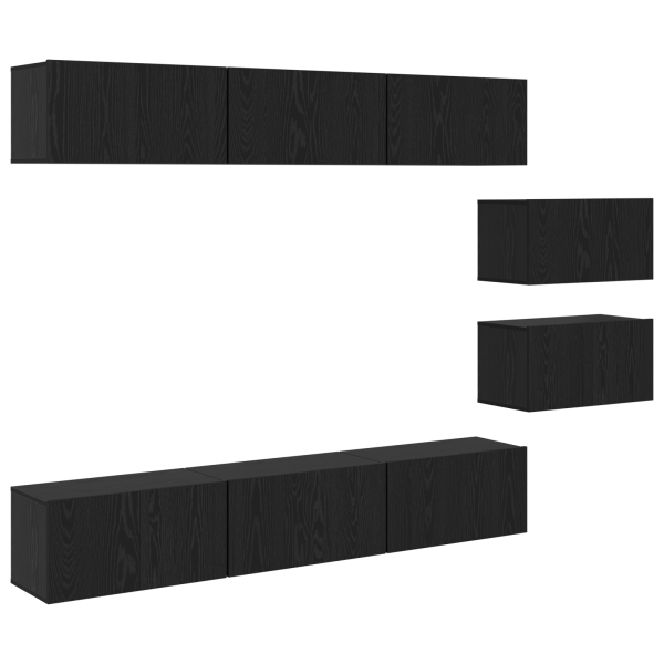 Conjunto de móvel de TV 8 pcs Carvalho preto 60 x 30 x 30.5 cm M 2
