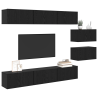 Mueble de TV 8 pcs Roble negro 60 x 30 x 30.5 cm 3