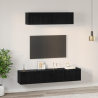 Mueble de TV de Pared Otro con almacenamiento con puerta 4 pcs Roble Negro 4