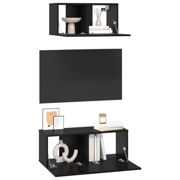Mueble para TV Otro 2 pcs Roble negro 80 x 30 x 30 cm M 3