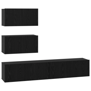 Conjunto de Muebles para TV 4 pcs Roble negro 80 x 30 x 30 cm H