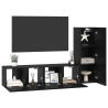 Set de Mueble de TV 3 pcs Roble negro Pequeña 30.5 x 30 x 90 cm 3