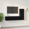 Set de Mueble de TV 3 pcs Roble negro Pequeña 30.5 x 30 x 90 cm 4