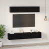 Conjunto de mueble de TV con estante con almacenamiento con puerta 5 pcs Roble Negro 4