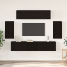 Mueble de TV de Pared 6 pcs Roble negro Madera contrachapada 1