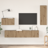 Mueble de TV de Pared con estante Otro con almacenamiento con puerta 4 pcs Roble artesanal 1