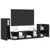 Mueble de TV de Pared 4 pcs Roble negro Madera contrachapada 3