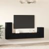 Mueble de TV de Pared 4 pcs Roble negro Madera contrachapada 4