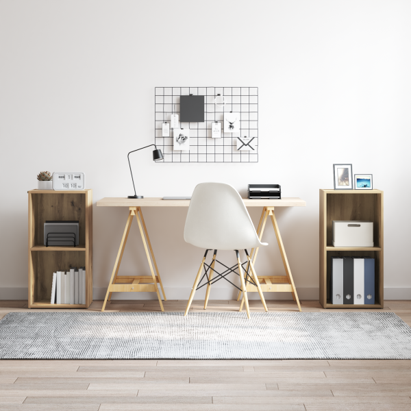 Conjunto de mueble de TV 2 pcs Roble artesanal 37 x 35 x 107 cm D