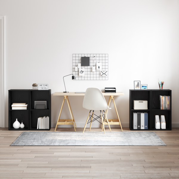 Conjunto de mueble de TV 4 pcs Roble negro 72 x 35 x 36.5 cm D